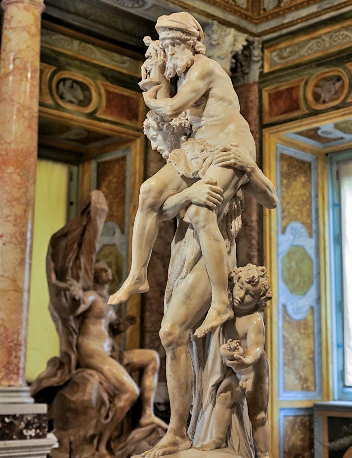 Aeneas, Anchises, and Ascanius Heykeli - Gian Lorenzo Bernini, Borghese Galerisi, Roma, Italya