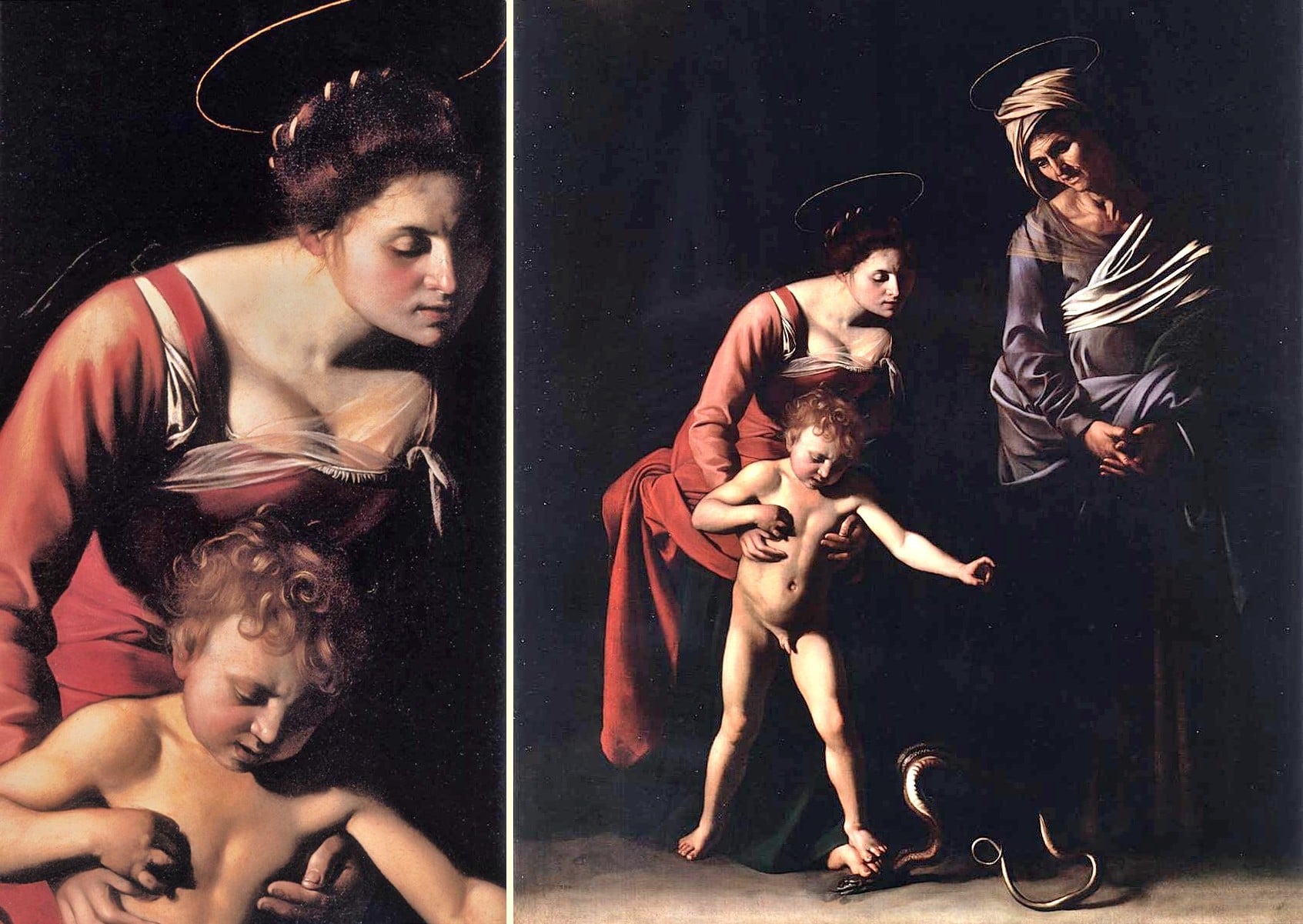 Meryem ve çocuk İsa Azize Anne (Meryem’in Annesi) ile – Caravaggio - Borghese Galerisi - Roma, İtalya