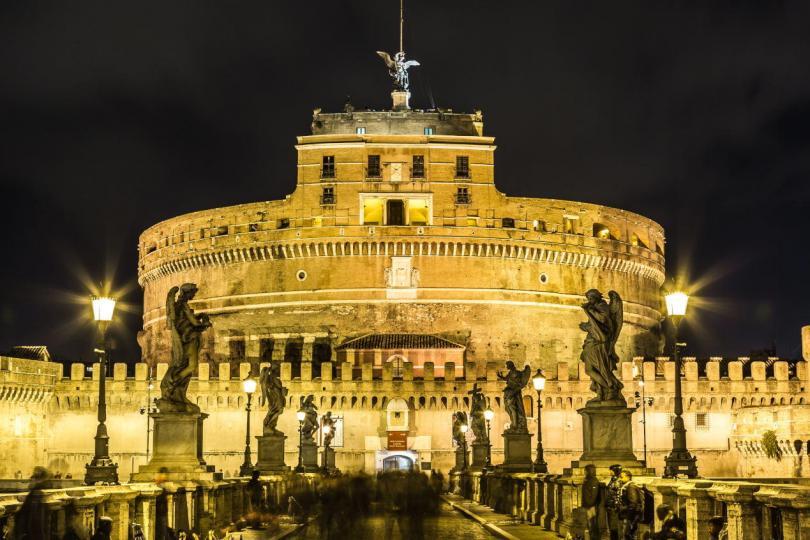 Sant'Angelo Kalesi - Gece - Roma - İtalya