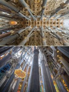 Sagrada Familia'nın içi inşaa edilirken Gaudi'nin fikirlerine sadık kalınarak doğadan esinlenilmiştir. Gerçekten Muhteşem!