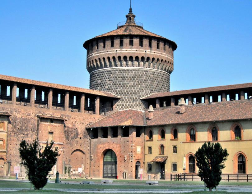 Sforza Kalesi (Sforzesco Şatosu) Kalesi ve Müzeleri