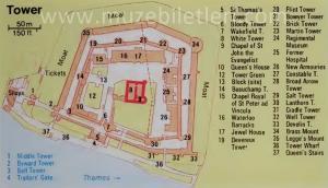 Londra Kalesi (Tower of London) - Detaylı Harita