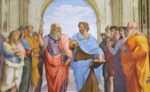 Atina Okulu - Platon ve Aristoteles - Raphael Odaları, Vatikan.