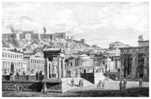 Atina Agorasından Akropolis - Illustrasyon